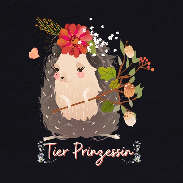 Igel Tier Prinzessin Blumen Süß by Maggini Art